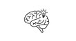 © Hasbuann - Illustration depicting brain with light bulb symbolizing a novel idea or cognitive function