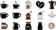 © Pitiyage - Coffee icons set coffee cups beans coffee makers and coffee bags