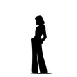 © Me - Silhouette of a woman in a long dress standing with one hand on her hip