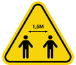 © Ghaffar.Arts - Social distancing warning sign 15 meter distance between people icon safety symbol for public spaces vector illustration
