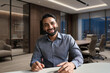 © insta_photos - Happy indian business man, teacher talking to web cam on conference video call. Smiling businessman coach laughing, looking camera during webinar, online class, virtual meeting. webcam view screenshot