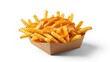© VolumeThings - Tasty cheese-covered fries on a white background