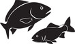 © Shadexia - Two black fish swimming together in white background illustration