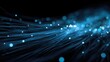 © fauzi - Abstract flowing blue threads with glowing particles against dark background