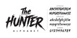 © happy - The Hunter aggressive brush font with rough texture and bold dry stroke style for sport movie poster branding logo