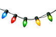 © Nemalchandra - String of colorful light bulbs, christmas decoration lights as isolated on transparent background