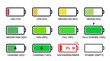 © Rizwan - Visual guide to battery charge levels, from empty to fully charged, including charging and error states.