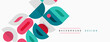 © antishock - Abstract geometric shapes, pink, teal, white. Modern design elements create dynamic background. Text reads background design.