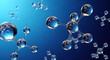 © Pixfinity - Abstract depiction of atomic structures with interconnected spheres and lines representing molecular bonds in a vibrant blue, digitally rendered scene