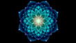 © Supot - Fractal light maze complex geometric patterns mandala symmetry glowing abstract teal blue radial floral digital art meditation focus spiritual energy futuristic design illusion and harmony create