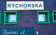 © Pol Badger - Rýchorská Sign on Wooden Mountain Shelter, Building With Green Window Frames and Chalkboard „Otevřeno” ( Open ) - Rýchory, Krkonoše.