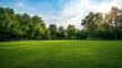 © Kristina - Empty campsite with well-maintained grass and trees against a clear sky in a park
