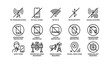 © Cali6ro - Digital connectivity restriction icons: wireless, bluetooth, signal blocked, quiet zone, dead zone