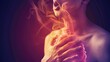 © feng - Medical illustration of GERD (Gastroesophageal Reflux Disease), a common chronic digestive disorder where stomach acid frequently flows back into the esophagus, causing irritation, heartburn,