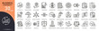 © khansa - Business continuity icons set representing risk management, disaster recovery, backup planning, crisis response, resilience, operations continuity and emergency preparedness . Editable stroke.