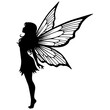 © Md. Soharab - A black silhouette of a fairy with large wings isolated on transparent background, Vector