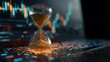 © EKA - Hourglass on laptop screen stock market