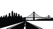 © BismillahAdobe - San francisco skyline and golden gate bridge road view silhouette
