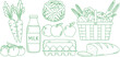 © Afsana - Fresh grocery shopping illustration
