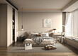 © murattellioglu - 3d render of modern bedroom hotel suite