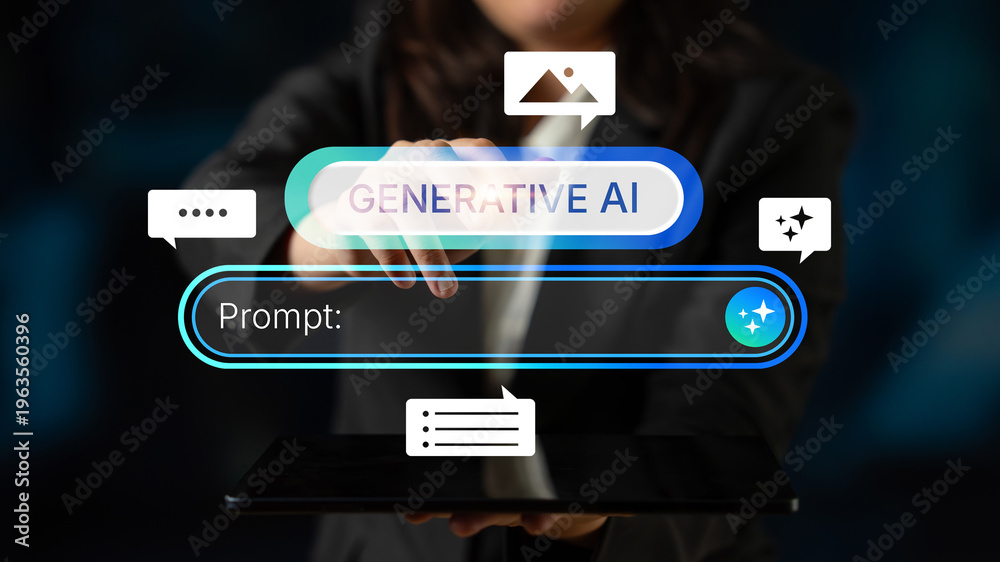 Generative AI prompt interface concept for creating content. Prompt ...