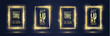 © Art Kovalenco - Luxury golden glowing frames set with sparkles and glitter on dark background. Premium vector design for invitations, banners and advertising.