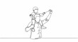 © StockHive - a man carrying a child on his back while exercising with dumbbells adult man child on back dumbbell