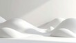 © PhotoSB23 - All white minimalist claymorphism background with soft matte rounded shapes and gentle shadows