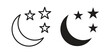 © Hunt - Moon icon and symbol. Vector logo design element.