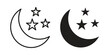 © Hunt - Moon icon and symbol. Vector logo design element.