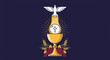 © taplak - A white dove descends on a golden chalice with a communion wafer