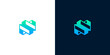 © anello - Sleek and dynamic abstract symbol combining interconnected geometric shapes with a fluid blue and green color gradient, perfect for contemporary brand identity and innovative business solutions