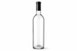 © Olga Ко - Isolado no fundo branco, mockup de garrafa de vidro transparente vazia com cápsula preta para vinho ou destilados