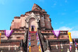 © frenta - Famous sightseeing landmark - Wat Chedi Luang Temple in Chiang Mai, Thailand. Wat Chedi Luang is a Buddhist temple in historic center of Chiang Mai. Topic of vacation, travel, trip, cruises, tour