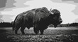© Rere_Art151 - Large bison standing on grassy field.