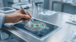 © Lastwizard Shop - Scientist uses digital tablet to explore nanomedicine for targeted therapy in lab setting