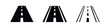 © liubomir118809 - Straight road icon set. Highway path symbol in solid, outlined bold, and outlined thin styles for travel and direction.