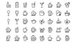 © MONIR - A diverse collection of 40 minimalist black line art icons representing various beverages and hot drinks, perfect for web design and branding