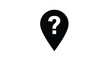 © Bsicon02 - A simple black and white graphic depicts a location pin with a white question mark inside symbolizing uncertainty high quality professional