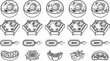 © Precision CAD System - An educational illustration of a collection of cell structures, designed for educational or scientific purposes.