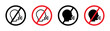 © molla - No talking sign set. vector illustration