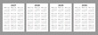 © Neo GT - Calendar set for 2027, 2028, 2029, 2030 years. Week starts on Sunday. Simple modern editable vertical wall calendar template vector illustration