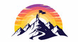 © Rahim - Silhouette of person on mountain peak planting flag against colorful sunset
