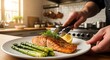 © Kasan - grilled salmon with asparagus plate.
