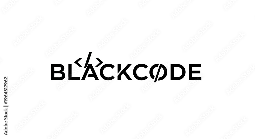 Blackcode Logo Design Featuring Code Brackets and Unique Typography ...