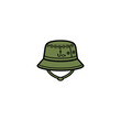 © Damara - Green Bucket Hat with Strap.