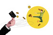 © deagreez - Composite photo collage of angry girl fight coin money credit card contactless payment usd capital income isolated on painted background