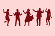 © Asanly - Modern dancing silhouettes representing celebration and social events, perfect for party design.