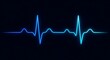 © MSTRIMA - Neon Blue ECG Heartbeat Pulse Line on Dark Background Medical Health Monitor Wave Illustration