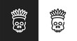 © VectorStockDesign - Native american skull icon. Linear black, white icon from american indigenous signals collection. Outline native american skull icon vector. Thin line symbol for use on web and mobile apps, logo,